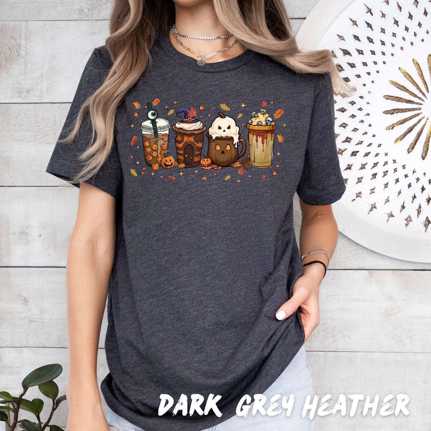 Cute Halloween Drinks Shirt β Spooky Fall Coffee & Treats Tee β Cozy Halloween Shirt - Halloween Coffee Shirt - Coffee Lover Gift
