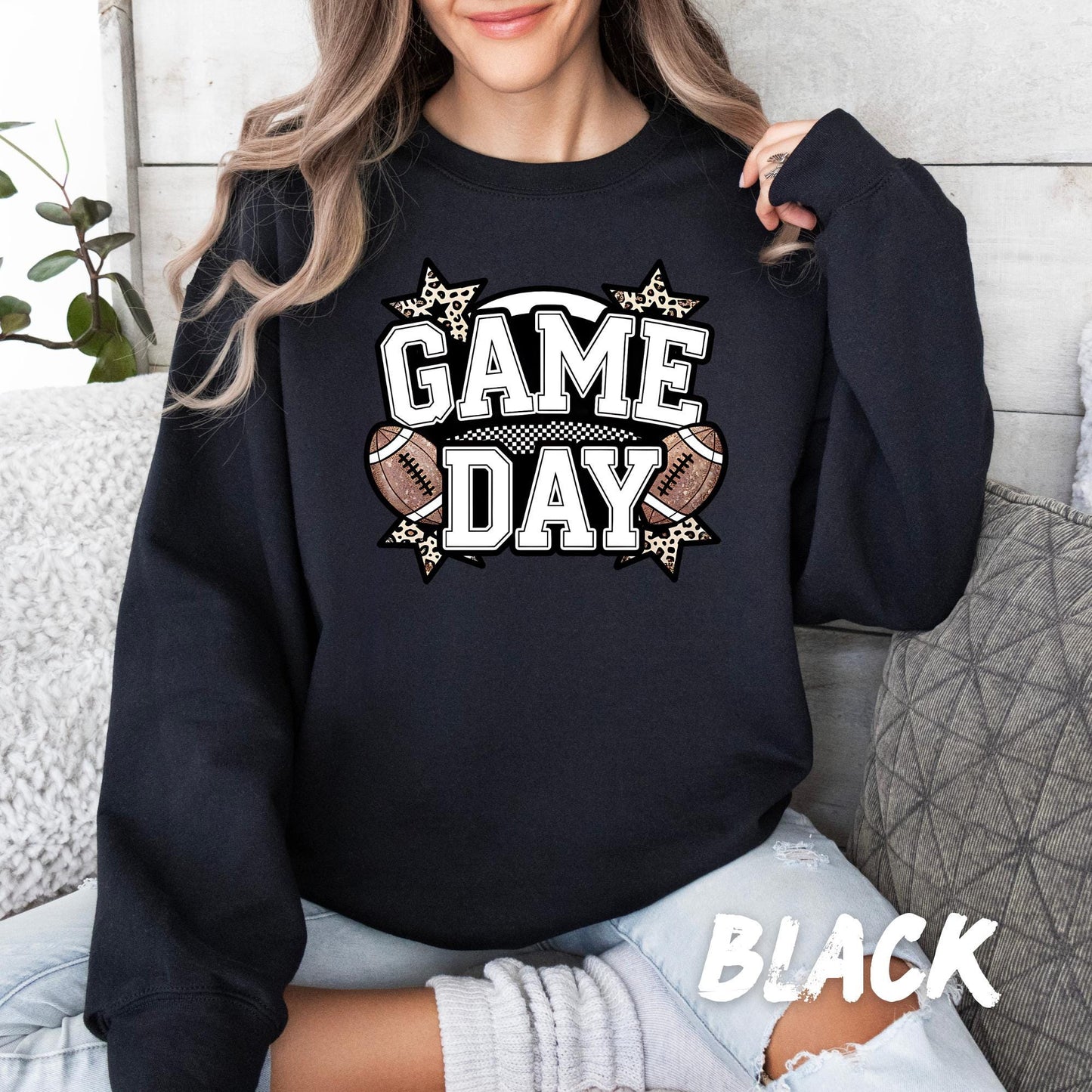 Game Day Sweatshirt | Women Football Sweater | Cute Sports Fan T-Shirt | College & High School Football Outfit | Football Mom Sweatshirt