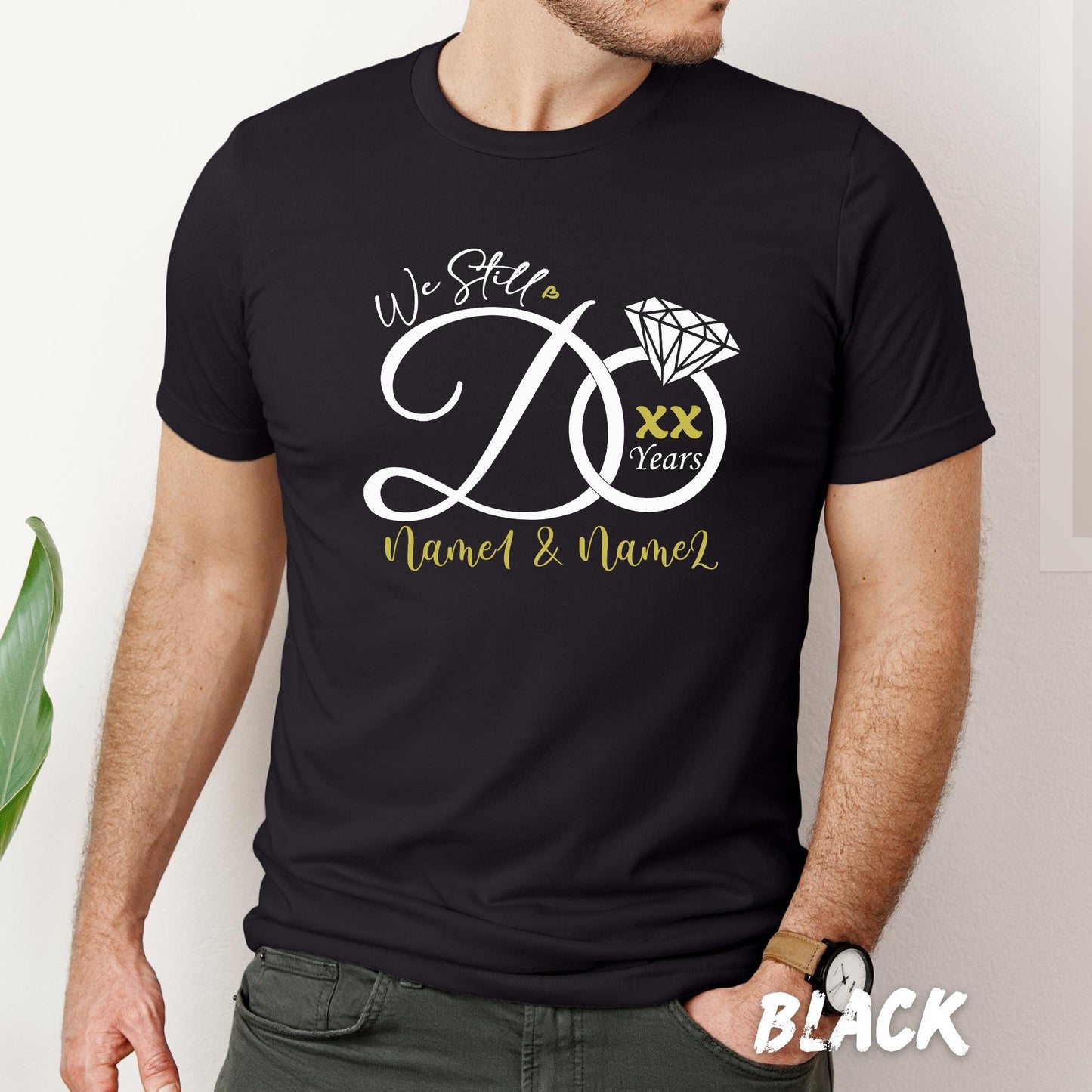 Custom Anniversary Shirt – Custom Couple T-Shirt – Personalized Wedding Anniversary Gift – Matching Couples Tees – Custom Years & Names