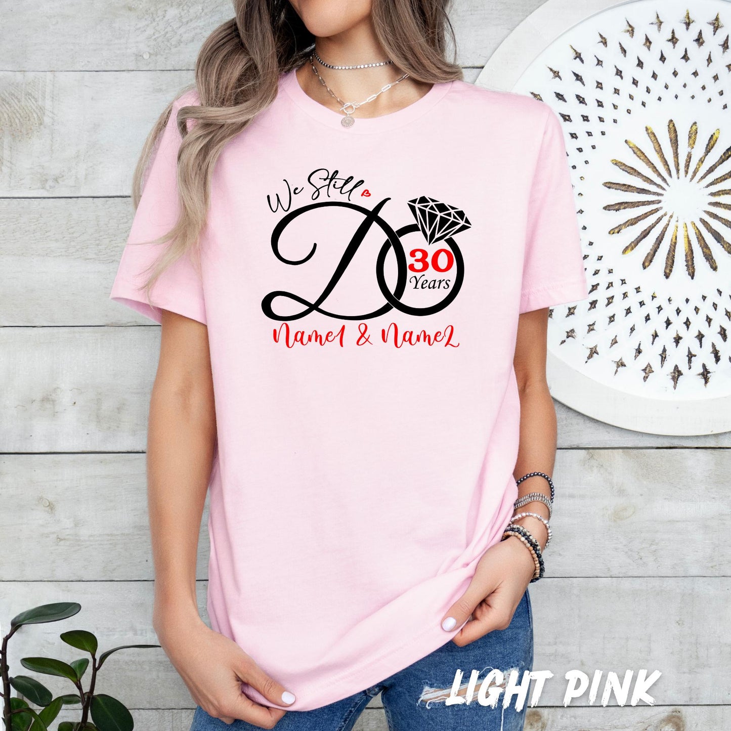 Custom Anniversary Shirt – Custom Couple T-Shirt – Personalized Wedding Anniversary Gift – Matching Couples Tees – Custom Years & Names