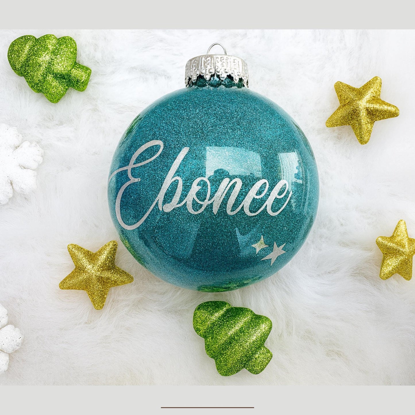 2.8'' Personalized Plastic Ornament β Round Christmas Tree Decoration with Custom Name