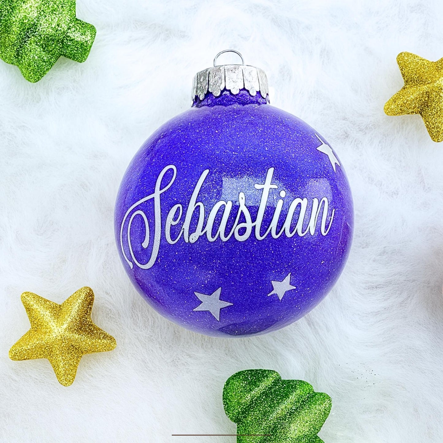 2.8'' Personalized Plastic Ornament β Round Christmas Tree Decoration with Custom Name