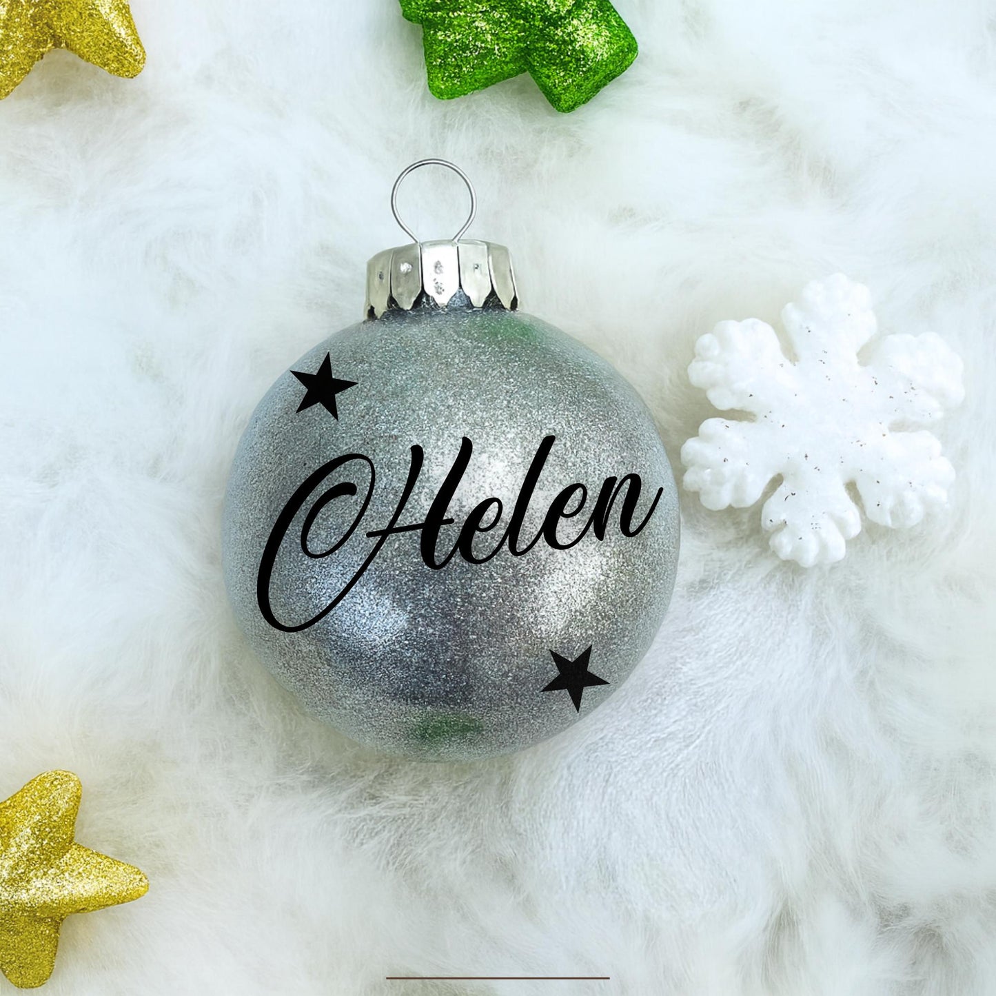 2.8'' Personalized Plastic Ornament β Round Christmas Tree Decoration with Custom Name
