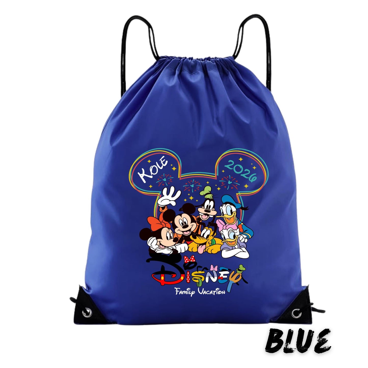 Personalized Disney Trip Backpack – Custom Disney Drawstring Backpack | Family Vacation Bag | Mickey Ears Backpack | Disney Travel Gift