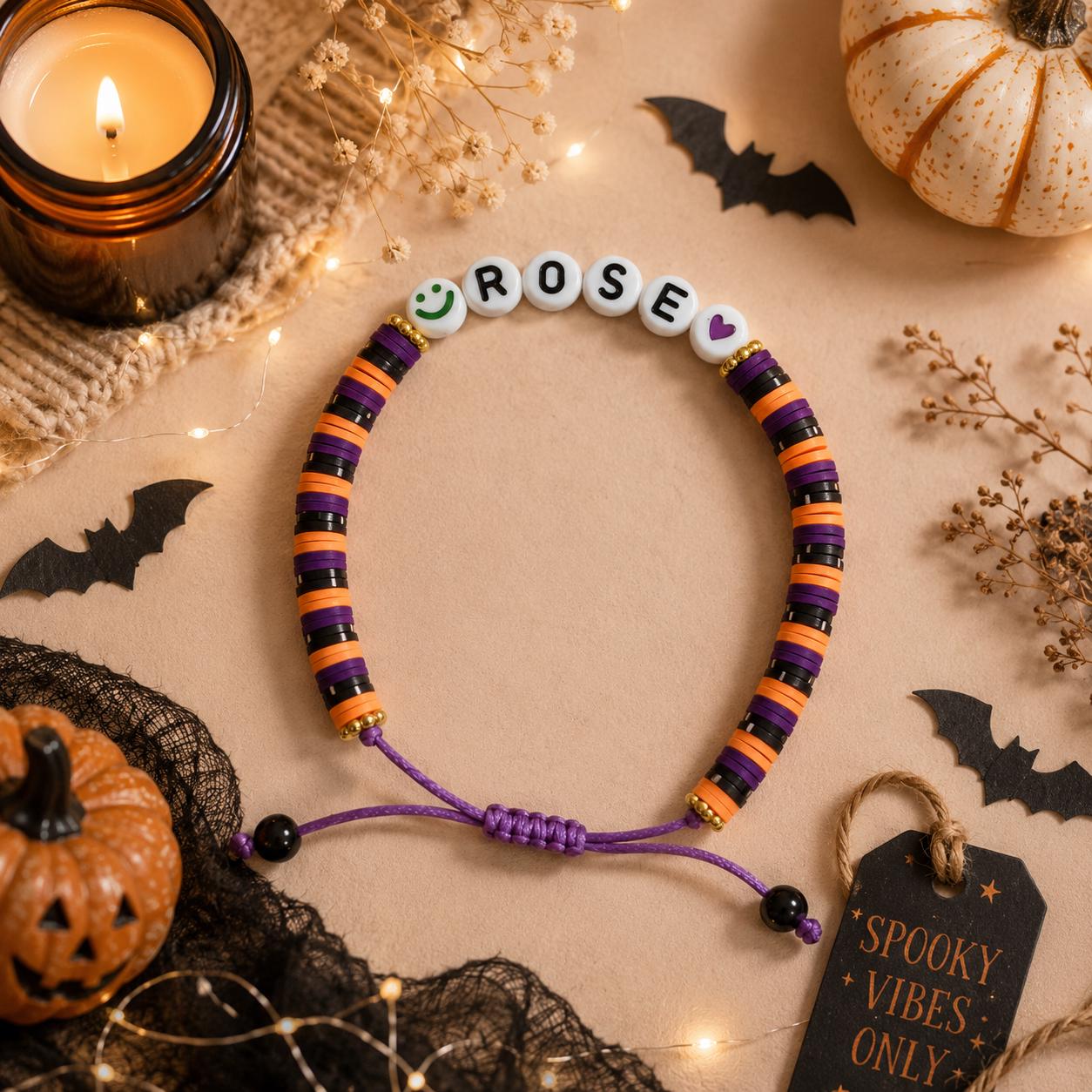 Custom Name Halloween Bracelet