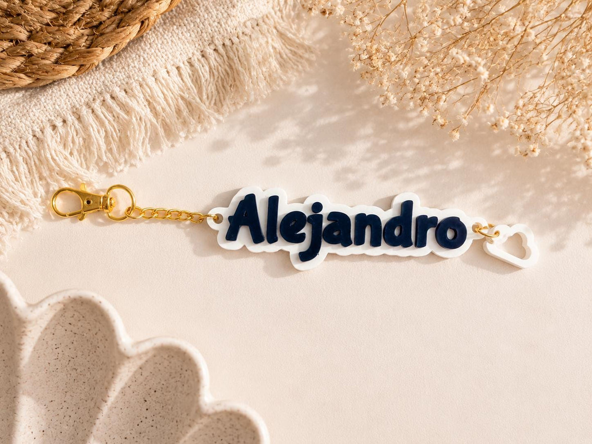 Personalized Name Keychain | Custom Backpack Charm | Cute Bag Tag with Tassel | Personalized Purse Charm | Gift for Kids & Women