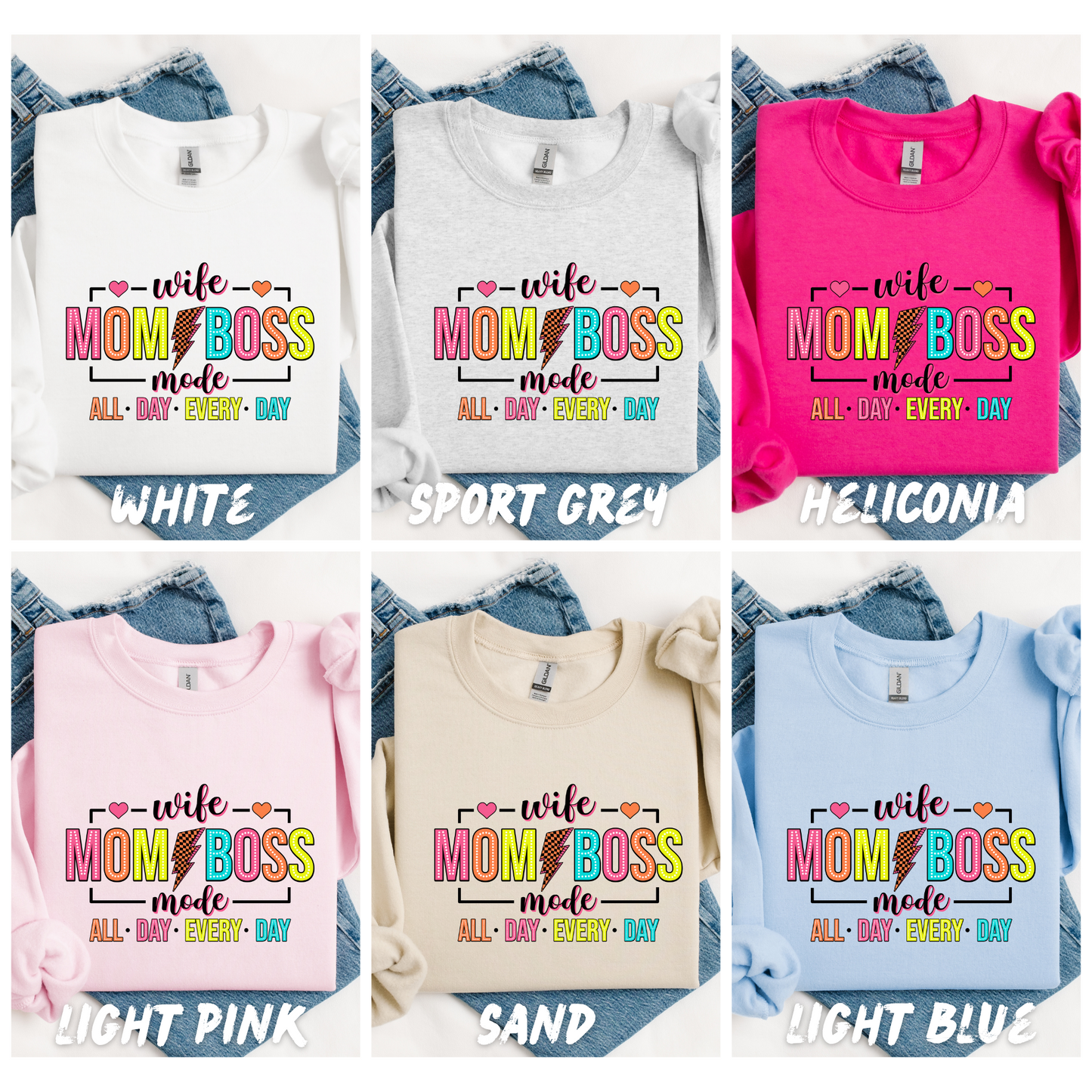 Funny Mom Sweatshirt Wife Mom Boss