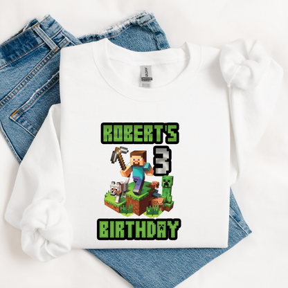 Personalized_Minecraft_Birthday Shirts for Kids and Adults