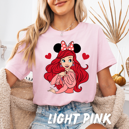 Mermaid Valentines Day Unisex T-Shirt for Adults and Kids