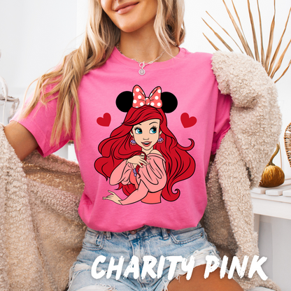 Mermaid Valentines Day Unisex T-Shirt for Adults and Kids