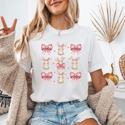 Cute Bunny and Pink Bow T-Shirt
