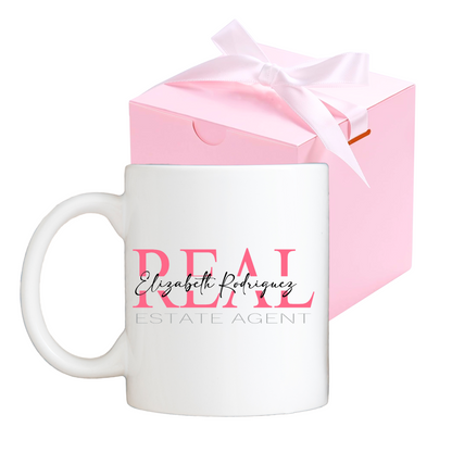 Personalized 12oz Real Estate Agent Ceramic Coffee Mug with Gift Box