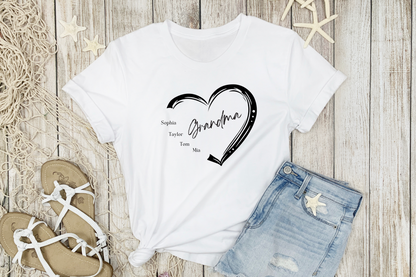 Custom Unisex Gramma Shirt with grandchild names