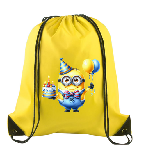 Birthday_Minion Drawstring Backpack
