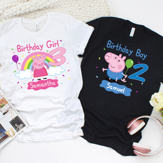 Custom Pig Birthday Shirt Toddler Birthday Gift, Family Matching Birthday Shirts