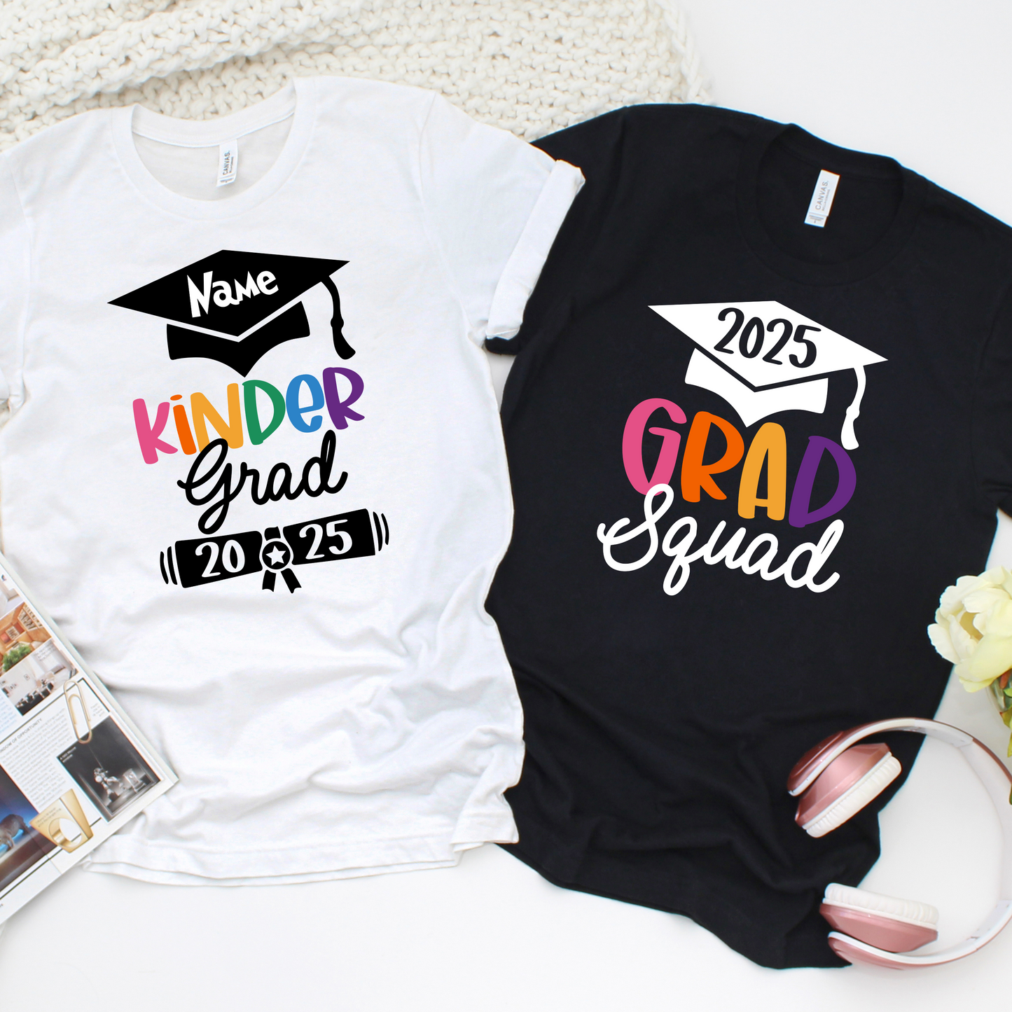 Custom Kinder Graduation Shirt 2025 - Matching Family Shirts for Adults and Kids