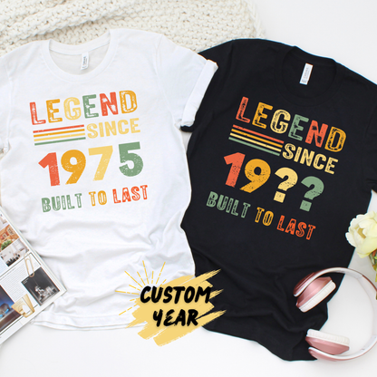 Retro Vintage Birthday Shirt - Legend Since Custom Year T-Shirt, Personalized Unisex Birth Year Graphic Tee