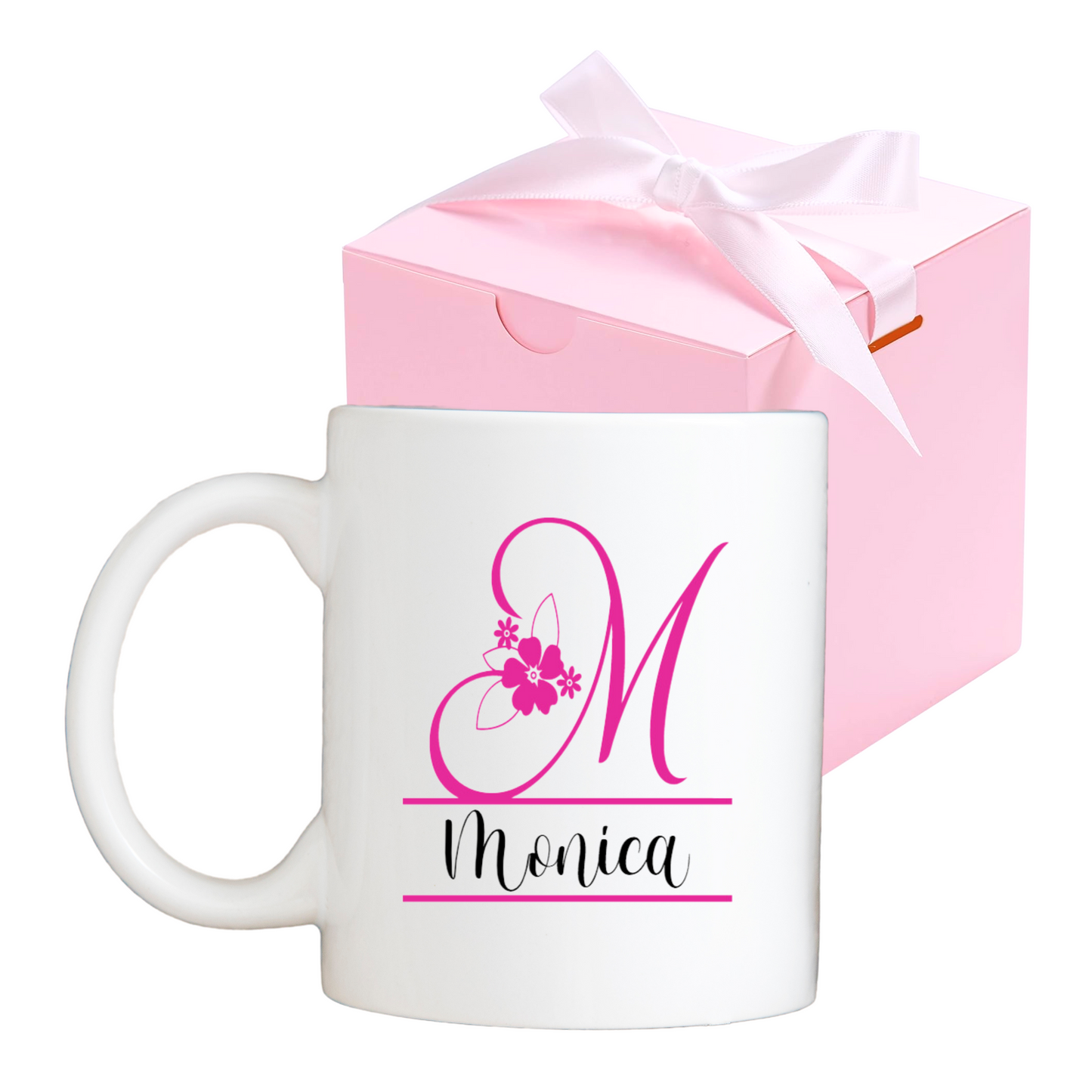 Customized 12oz Monogram Ceramic Coffee Mug with Gift Box