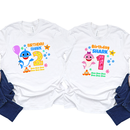 Custom *B.b.Shark* Birthday Shirt Unisex for Kids and Adults