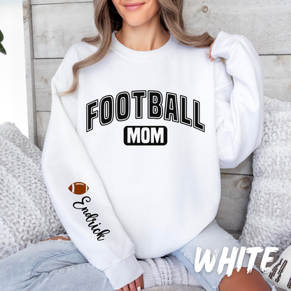 Personalized Football Mom Sweatshirts with name on sleeve