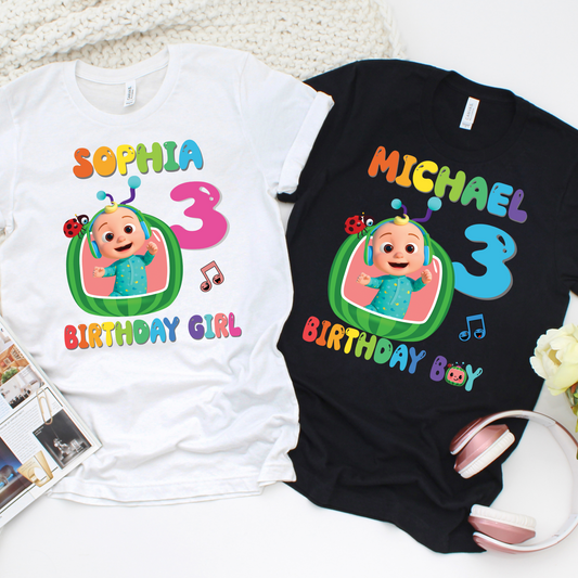 Melon Family Birthday T-shirt | Custom Watermelon Birthday Shirt | Custom Toddler Birthday shirt | Custom Toddler Birthday Tee