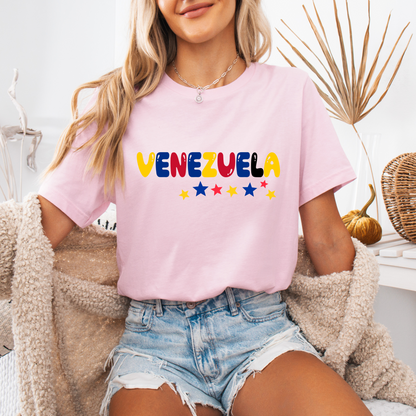 Venezuela T-Shirt – Patriotic Design with Sleeve Print, 100% Cotton, Unisex Fit, Perfect Gift for Venezuelans