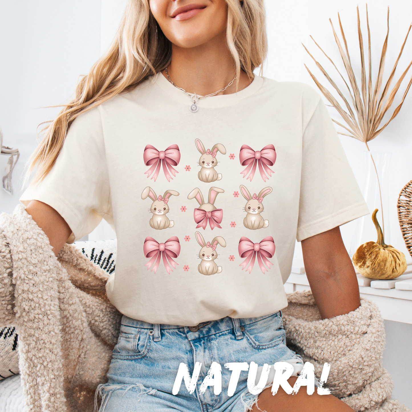 Cute Bunny and Pink Bow T-Shirt