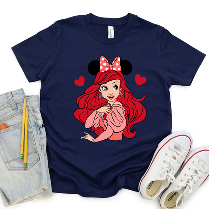 Mermaid Valentines Day Unisex T-Shirt for Adults and Kids