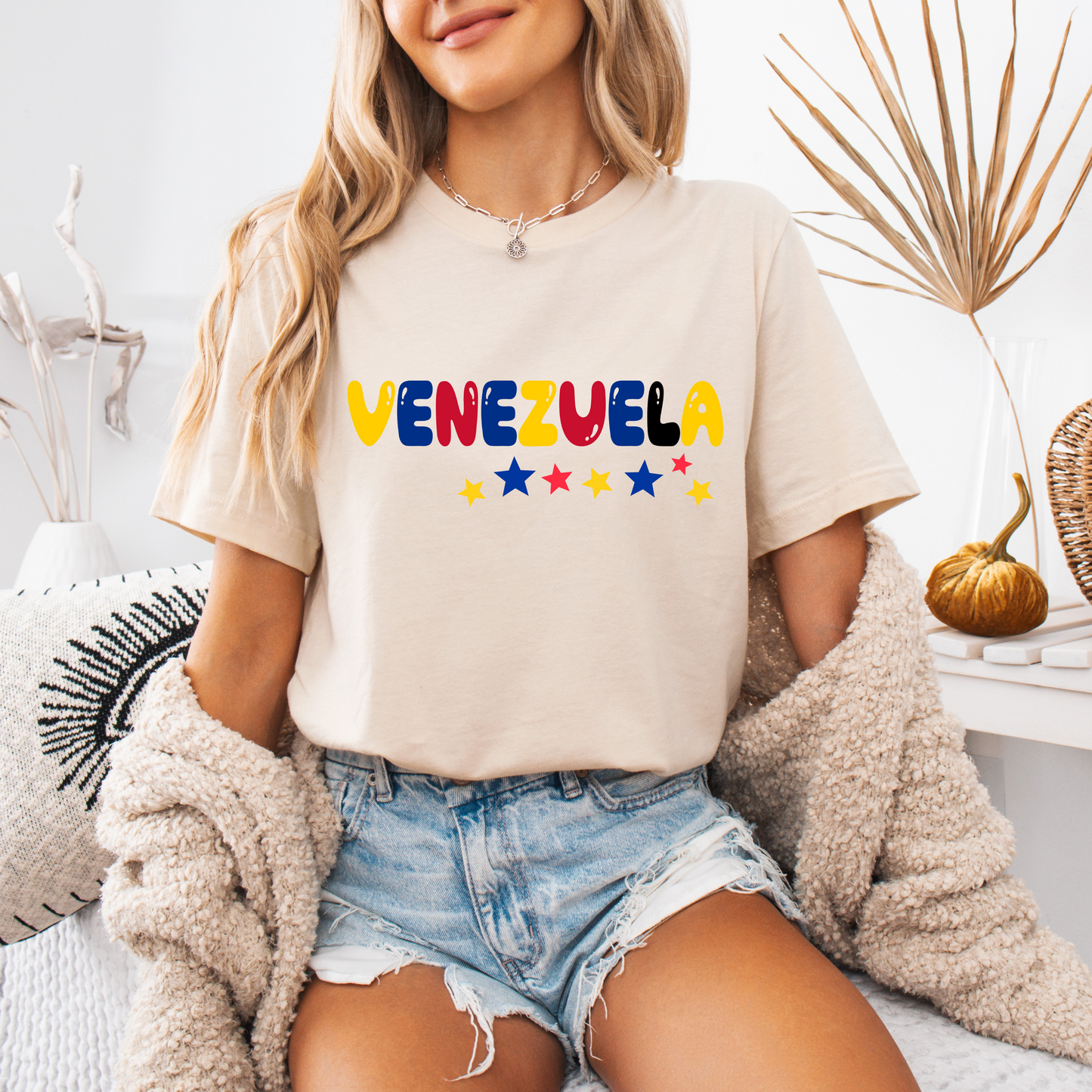 Venezuela T-Shirt – Patriotic Design with Sleeve Print, 100% Cotton, Unisex Fit, Perfect Gift for Venezuelans