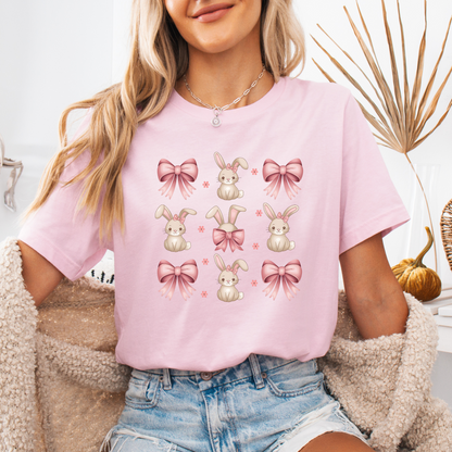 Cute Bunny and Pink Bow T-Shirt