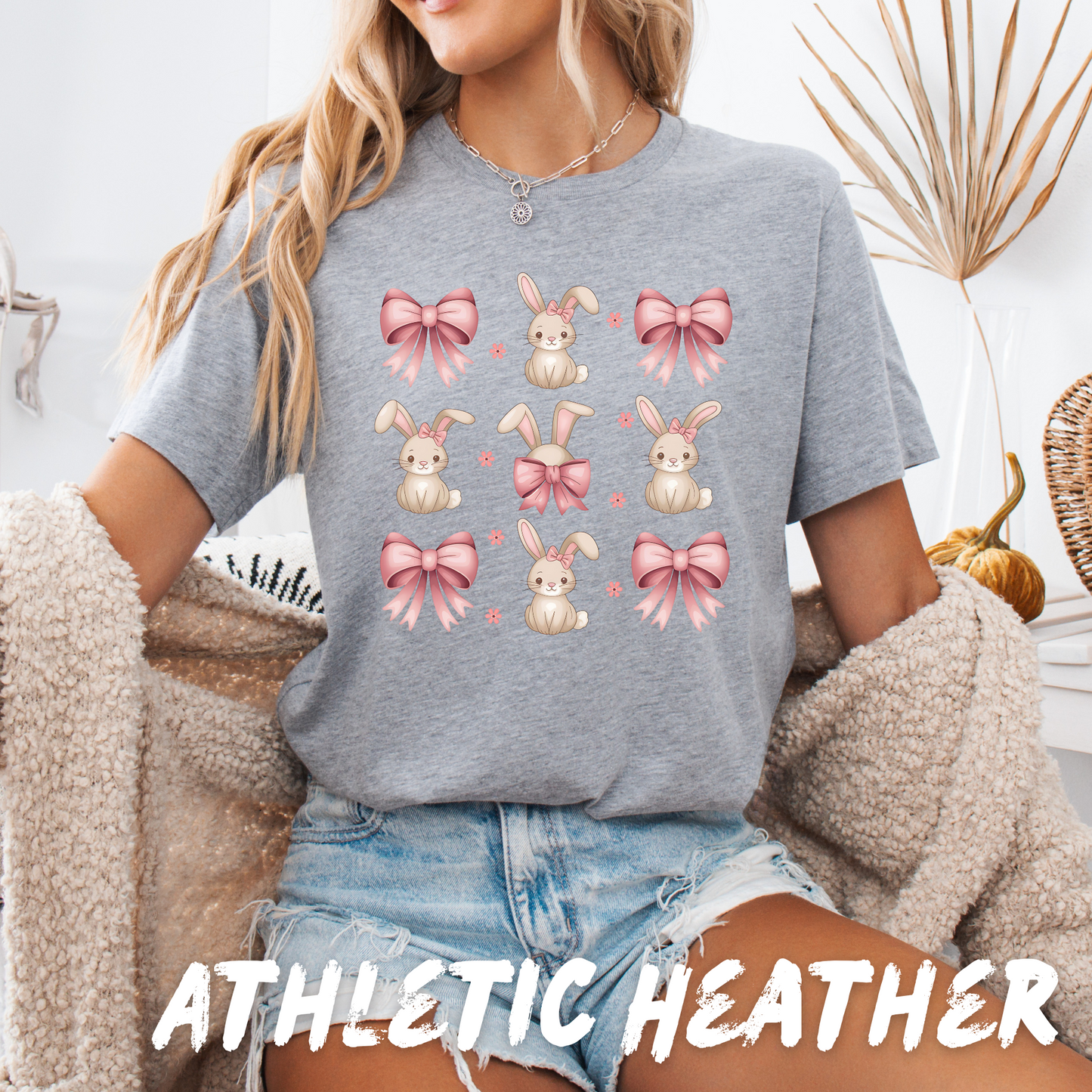Cute Bunny and Pink Bow T-Shirt