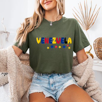 Venezuela T-Shirt – Patriotic Design with Sleeve Print, 100% Cotton, Unisex Fit, Perfect Gift for Venezuelans