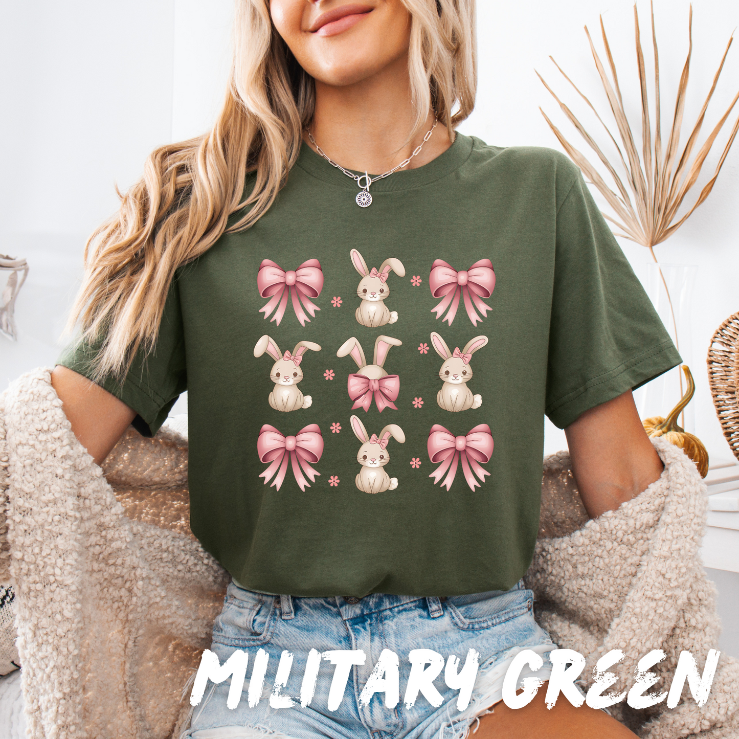 Cute Bunny and Pink Bow T-Shirt