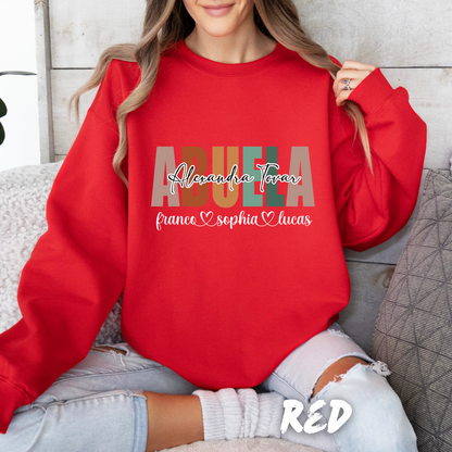 Custom "Abuela" Sweatshirt with Grandkids' Names