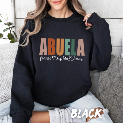 Custom "Abuela" Sweatshirt with Grandkids' Names
