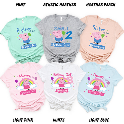 Custom Pig Birthday Shirt Toddler Birthday Gift, Family Matching Birthday Shirts