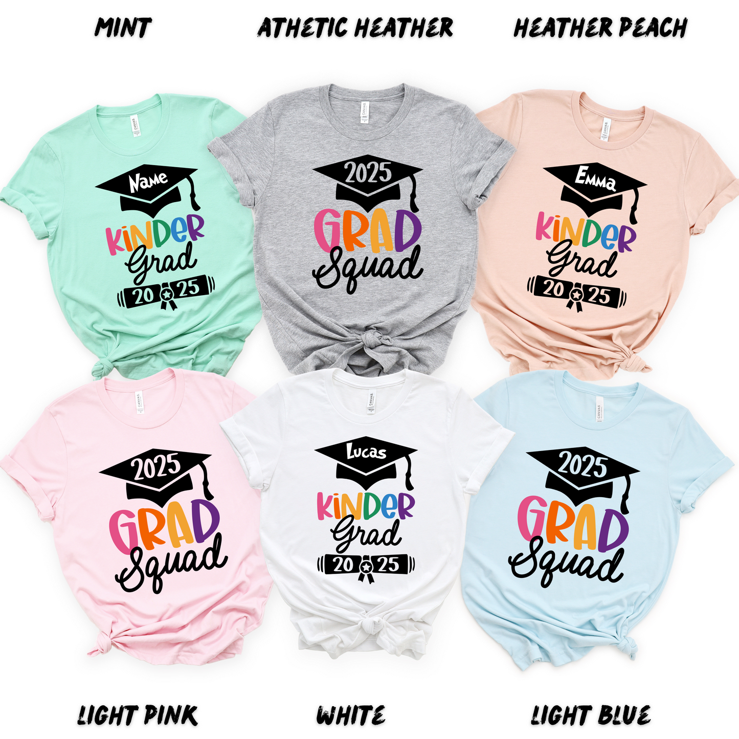Custom Kinder Graduation Shirt 2025 - Matching Family Shirts for Adults and Kids