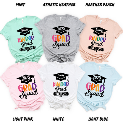 Custom Kinder Graduation Shirt 2025 - Matching Family Shirts for Adults and Kids