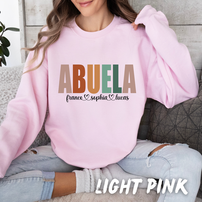 Custom "Abuela" Sweatshirt with Grandkids' Names