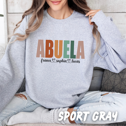 Custom "Abuela" Sweatshirt with Grandkids' Names
