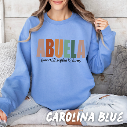Custom "Abuela" Sweatshirt with Grandkids' Names