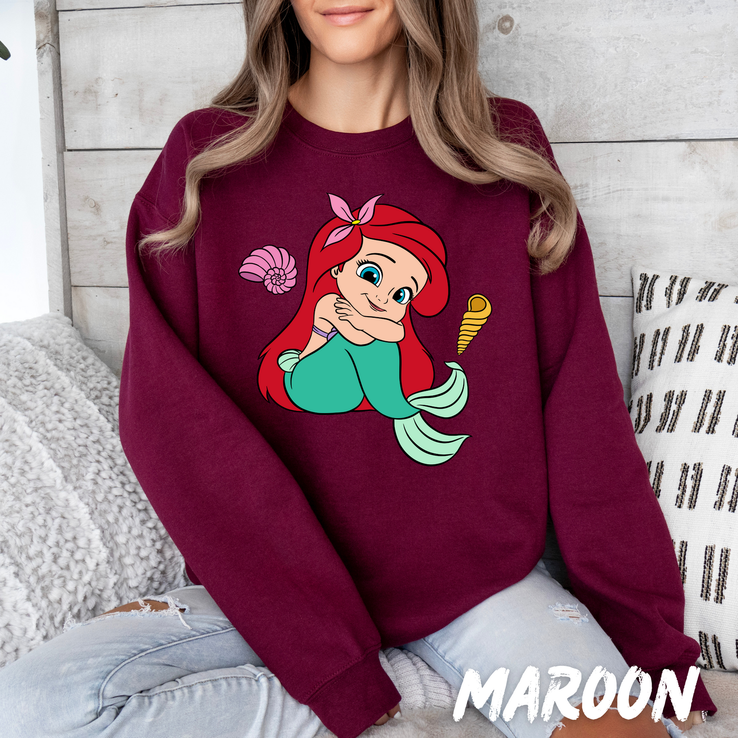 Baby Mermaid Valentine Sweatshirt - Perfect Gift for Valentine’s Day