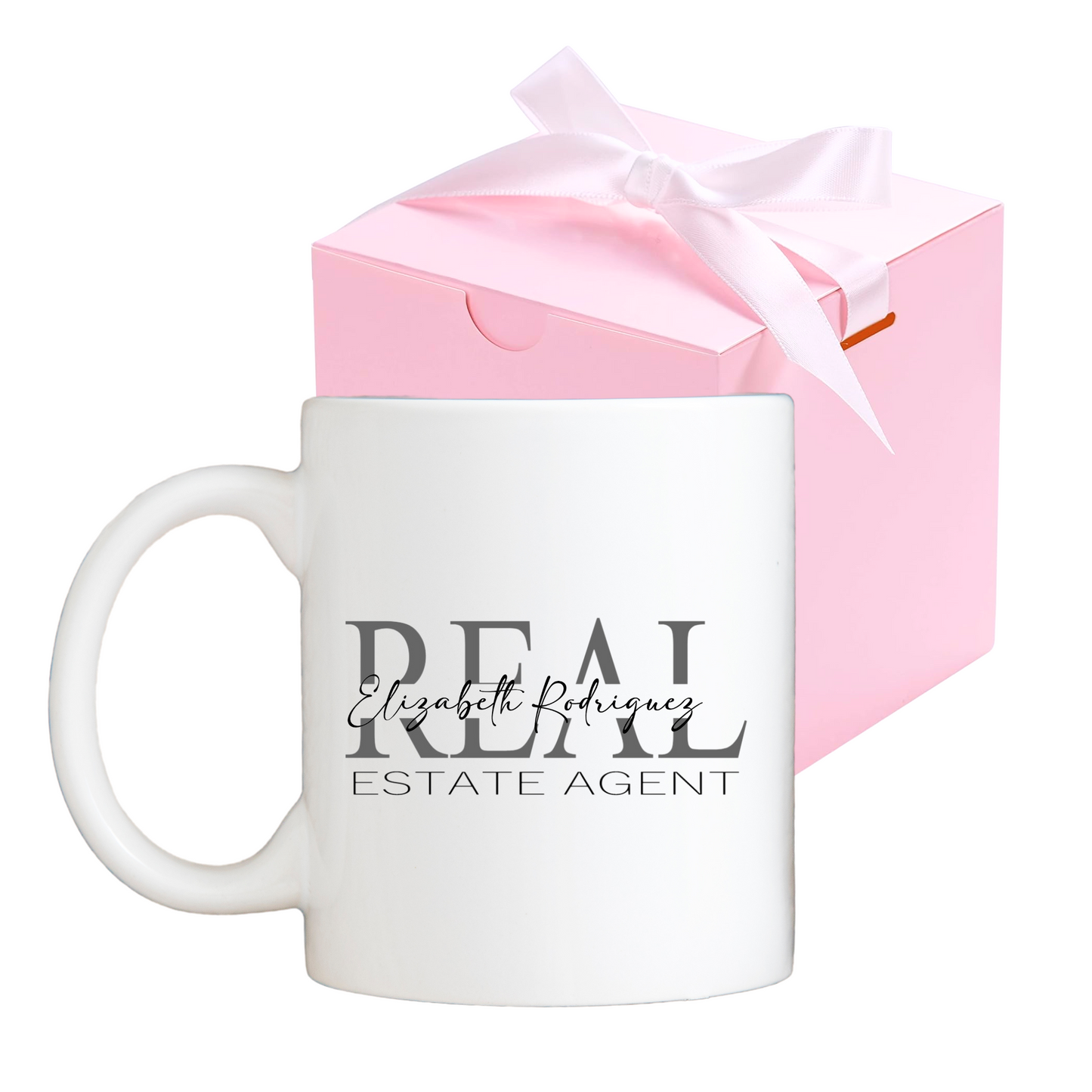 Personalized 12oz Real Estate Agent Ceramic Coffee Mug with Gift Box