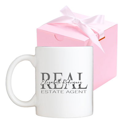 Personalized 12oz Real Estate Agent Ceramic Coffee Mug with Gift Box