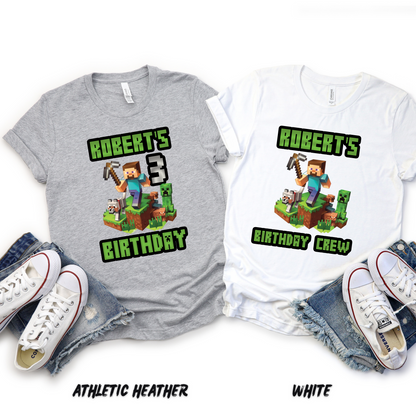 Personalized_Minecraft_Birthday Shirts for Kids and Adults