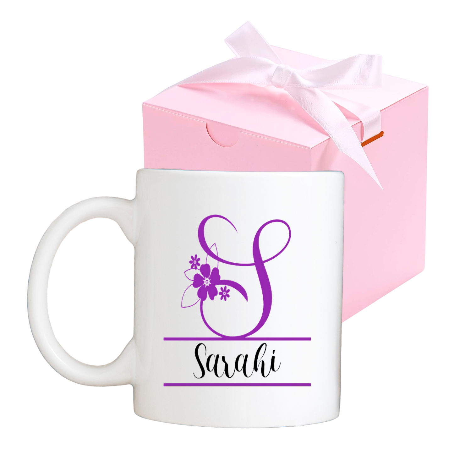 Customized 12oz Monogram Ceramic Coffee Mug with Gift Box