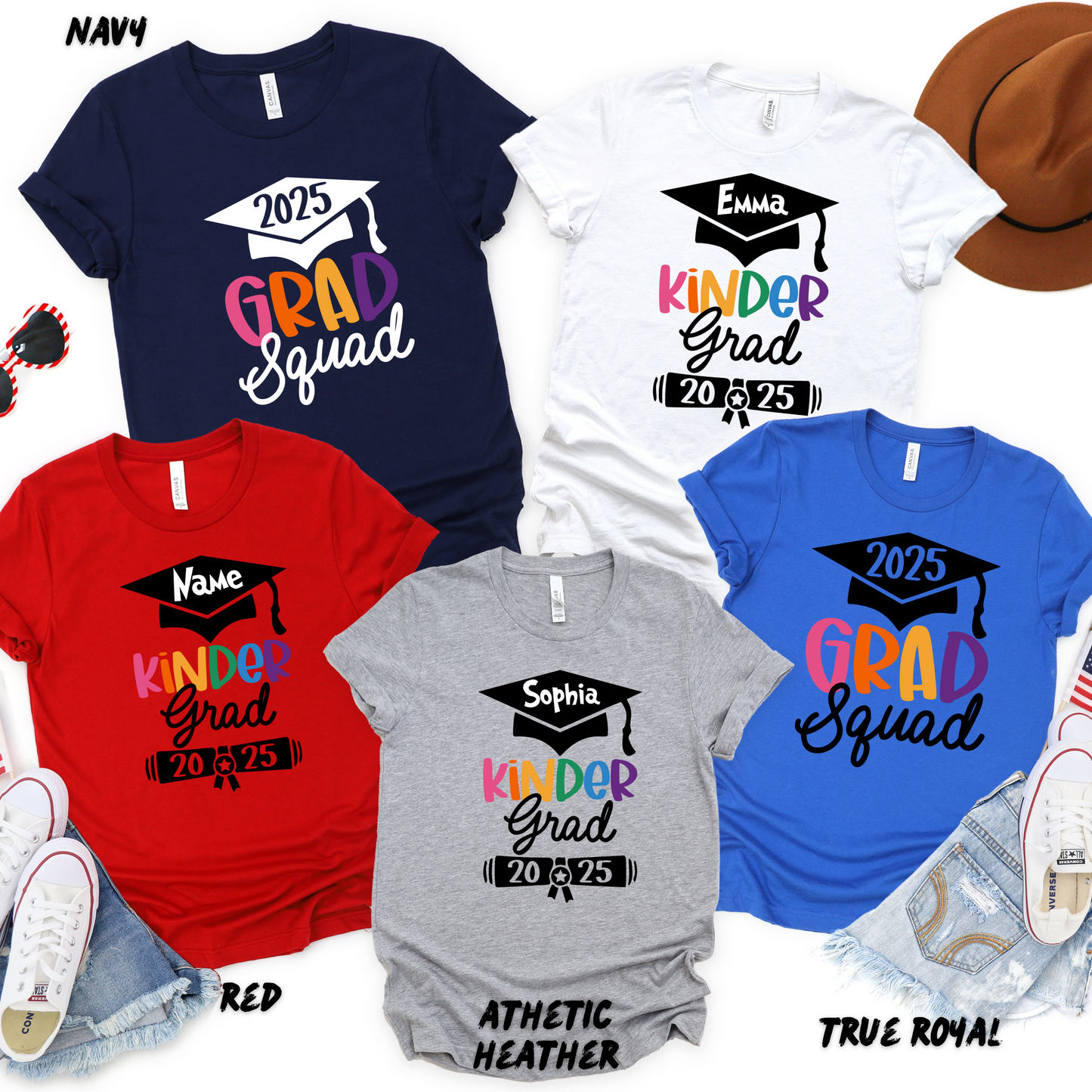 Custom Kinder Graduation Shirt 2025 - Matching Family Shirts for Adults and Kids