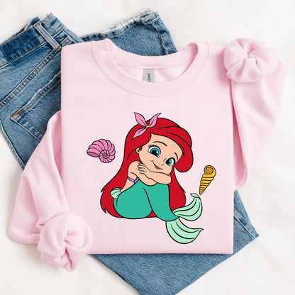 Baby Mermaid Valentine Sweatshirt - Perfect Gift for Valentine’s Day