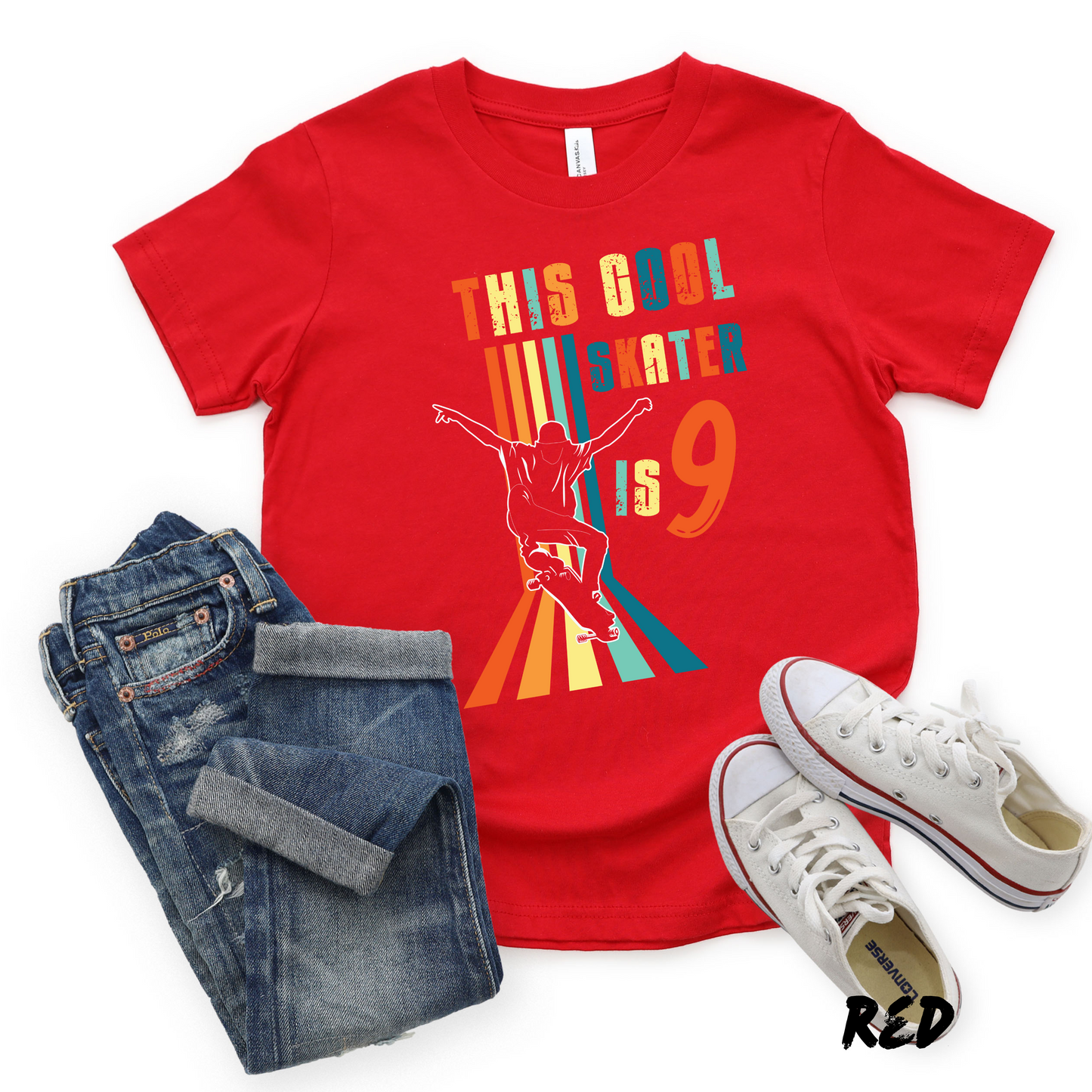 Skateboarding Custom Age Retro Shirt for Kids and Adults