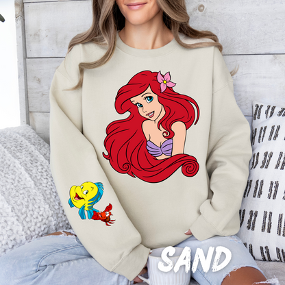 Mermaid Valentine Sweatshirt with sleeve design - Perfect Gift for Valentine’s Day